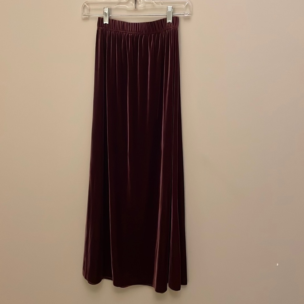Vintage Plum Velvet Maxi Skirt